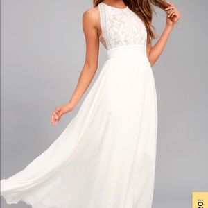 White lulus Lace Maxi Dress